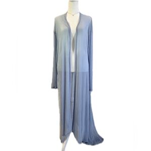 Zenana Outfitters Sheer Light Blue Robe